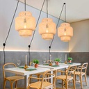 [P-00014] Lampara Decorativa Colgante Mimbre 7W*3 (21W), 3000K, 100-265V, PCM528