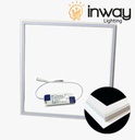 [P-00334] Kit Frame Panel LED Cuadrado, p/Empotrar IP20, 40W, 2'x2' (600x600mm), Borde Blanco, CW 6000K, 100-260Vac