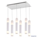 [P-00360] Lampara LED Decorativa Colgante, DG60666P, 60W, 6x10W, WW 3000K, 85-265Vac, Dimensiones: 490x300x1200mm, IP20