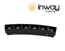 Lampara Lineal Magnetica LED tipo Arco p/Riel de 20mm de ancho con rejilla, 6W, 7.08&quot;(180mm), NW 4000K, 48Vdc, Instalacion: Empotrar o Superficie, 100 Grados, Negra