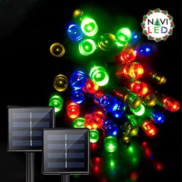 [P-00218] Extension Navideña LED p/Exterior con Panel Solar, RGB, 5V