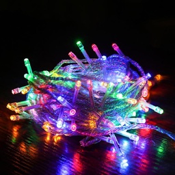 [P-00244] Extension Navideña LED p/Interior, 6W, RGB, 100LED/10Metros, 110Vac, Con cable verde de 1.5mm, Incluye: Control de 8 modos de operacion, IP44