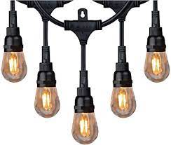 [P-00247] Extensiones Guirnaldas tipo Toscanas con Bombillas de Filamento Vintage tipo S14, 2700K, clear, con 10 zocalos E27, 110-130Vac, con cable negro de 24'
