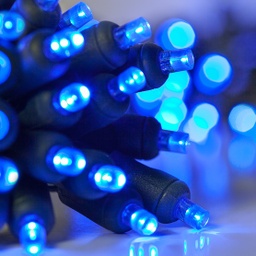[P-00263] Extensión Navideña LED p/Exterior, 8W, Azul, 200LED/10Metros, 110Vac, Con cable verde de 1.5mm, IP55
