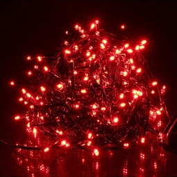 [P-00270] Extensión Navideña LED p/Exterior, 8W, Roja, 200LED/10Metros, 110Vac, Con cable verde de 1.5mm, IP55