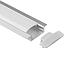 [P-00298] Perfil de Aluminio p/Cinta LED con PCB de 10mm, DG-E1407, Medidas: 13.7x7x2000mm, p/Empotrar, incluye: difusor, 2 tapas terminales y 4 clip