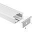 [P-00307] Perfil de Aluminio p/Cinta LED con PCB de 15mm, DG-E7032, Medidas: 70x32x2000mm, p/Empotrar, incluye: difusor, 2 tapas terminales y 4 clip