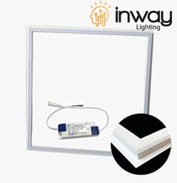 [P-00334] Kit Frame Panel LED Cuadrado, p/Empotrar IP20, 40W, 2'x2' (600x600mm), Borde Blanco, CW 6000K, 100-260Vac