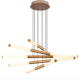 [P-00341] Lampara LED Decorativa Colgante, DG50652P, 72W, NW 4000K, 85-265Vac, Dimensiones: 900x900x1500mm, IP20, Dorado