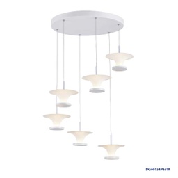 [P-00351] Lampara LED Decorativa Colgante, DG60154P, 30W, 6x5W, WW 3000K, 85-265Vac, Dimensiones: 500x500x1200mm, IP20