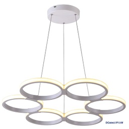 [P-00358] Lampara LED Decorativa Colgante, PC60657P, 72W, CW 6000K, 85-265Vac, Dimensiones: 600x600x1200mm, IP20