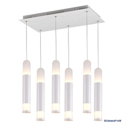 [P-00360] Lampara LED Decorativa Colgante, DG60666P, 60W, 6x10W, WW 3000K, 85-265Vac, Dimensiones: 490x300x1200mm, IP20