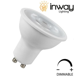 [P-00375] Bombilla LED Dicroica COB, 5W, WW 3000K, GU10, 110Vac, Dimmable, IP20, 30 Grados, Dimensiones: Ф50x60mm