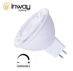 [P-00377] Bombilla LED Dicroica COB, 5W, WW 3000K, GU5.3/MR16, 110Vac, Dimmable IP20, 30 Grados, Dimensiones: Ф50x60mm