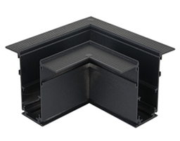 [P-00399] Conector Horizontal en L p/Riel de Empotrar / Masillable de 2.4 Metros p/Lampara Magnetica, 2 cables, 48Vdc y 20mm de ancho, Negro
