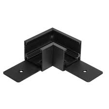[P-00401] Conector Horizontal en L p/Riel de Superficie de 1 Metro p/Lampara Magnetica, 2 cables, 48Vdc y 20mm de ancho, Negro
