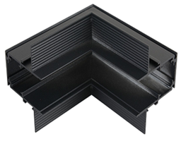 [P-00406] Conector Vertical en L p/Riel de Empotrar de 2.4 Metros p/Lampara Magnetica, 2 cables, 48Vdc y 20mm de ancho, Negro