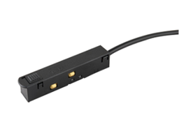 [P-00412] Conector p/ Alimentacion de Riel de 20mm de ancho de Lampara Magnetica de 2 cables, 48Vdc, Negro