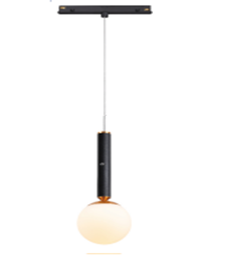 [P-00418] Lampara Colgante Magnetica LED p/Riel de 20mm de ancho, DG50293P con dimmer, 8W, NW 4000K, 48Vdc, Dimensiones: 130x130x2000mm, IP20, Negro con dorado