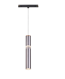 [P-00419] Lampara Colgante Magnetica LED p/Riel de 20mm de ancho, DG50298P, 8W, NW 4000K, 48Vdc, Dimensiones: 40x40x2000mm, IP20, Plateado