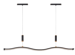 [P-00420] Lampara Colgante Magnetica LED p/Riel de 20mm de ancho, DG50826P, 24W, NW 4000K, 48Vdc, Dimensiones: 1200x40x2000mm, IP20, Negro con dorado