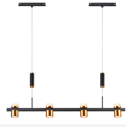 [P-00421] Lampara Colgante Magnetica LED p/Riel de 20mm de ancho, DG50830P, 20W, NW 4000K, 48Vdc, Dimensiones: 900x55x1500mm, IP20, Negro con dorado