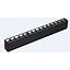 [P-00434] Lampara Lineal Magnetica LED p/Riel de 40mm de ancho con Rejilla, 24W, 15.82&quot;(402mm), WW 3000K, 100-260Vac, Dimmable, Instalacion: Empotrar o Superficie, 38 Grados, Negra