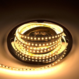 [P-00487] Cinta LED, SMD2835, 28.8W/M, WW 3000K, 24Vdc, CRI≥80, 2OZ PCB, Largo: 5Mts, Ancho: 8mm, 120Led/Mts, IP68, 120 Grados, 2200Lm/m