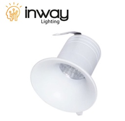 [P-00549] Lampara Down Light LED, 1W, WW 3000K, 110-240Vac, IP20, 15 Grados, Blanco, Dimensiones: Ø25x36mm, Material: Aluminio, PF:0.5