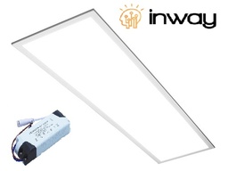 [P-00639] Kit Panel LED Rectangular, p/Empotrar 40W, 12&quot;x48&quot; (300x1200mm), Borde Blanco, CW 6000K, 100-277Vac