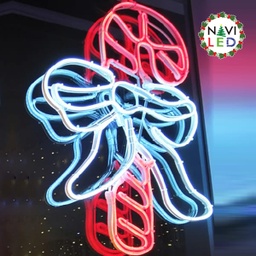 [P-00659] Adorno Navideño en Neon LED p/exterior tipo Baston, 32W, Rojo + CW 6000K, 110Vac, Dimensiones: L70xW55cm
