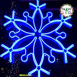 [P-00661] Adorno Navideño en Neon LED p/exterior tipo Copo de Nieve, 148W, Azul, 110Vac, Dimensiones: 90x90cm