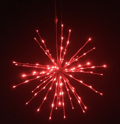 [P-00677] Decoracion Navideña LED tipo Fireworks p/Exterior, 3.6W, Rojo, Flash, 110Vac, IP65